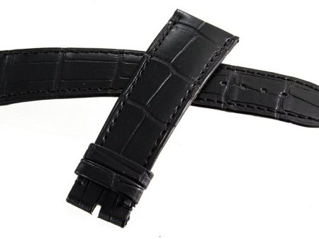 Bvlgari Men s 23mm x 18mm Black Leather Watch Band 100154497 (M) For Cheap