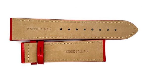 Women s Pierre Balmain 20mmx18mm Shiny Red Leather Watch Band Strap Online Sale