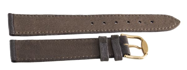 Revue Thommen 17mm Grey Leather Gold Buckle Watch Band Strap NOS Sale