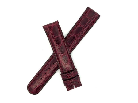 Bvlgari Women s 14mm x 14mm Burgundy Leather Watch Band For Cheap