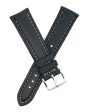 Alfred Hammel 18mm Black Gennuine Leather Men s Watch Band For Cheap